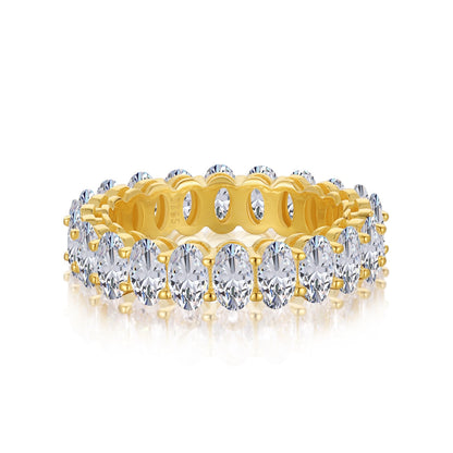 [Clara Jewels]Ornate Oval Cut Tennis Ring