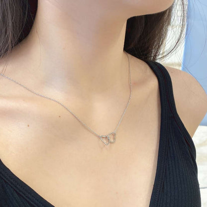 [Clara Jewels]Sterling Silver Love Double Ring Necklace
