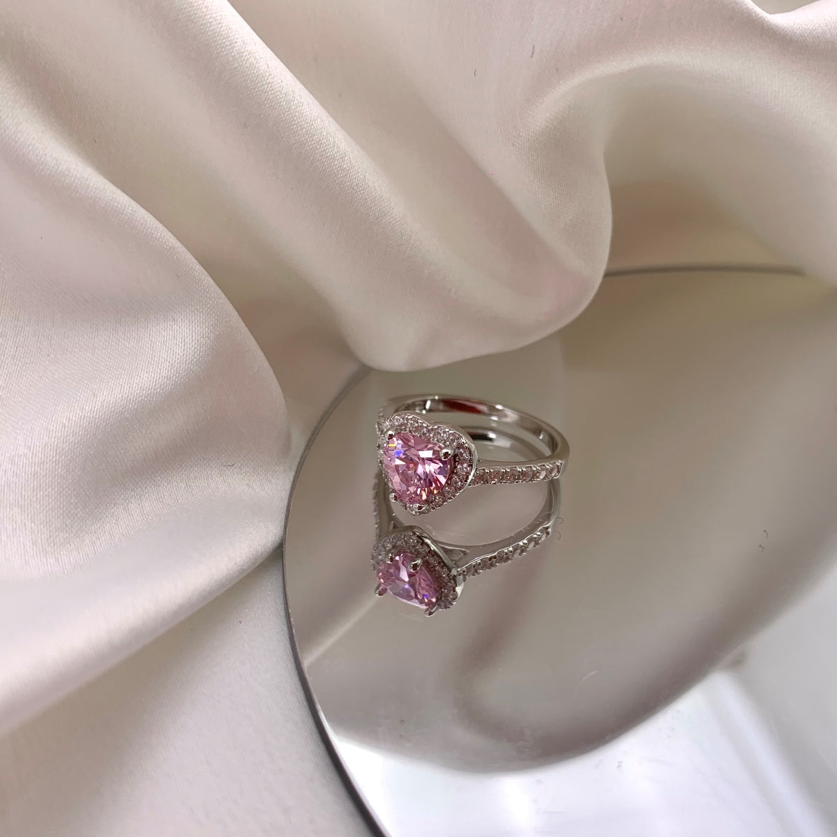 [Clara Jewels]Eternity Splashy Romantic Heart Shape Lover Ring