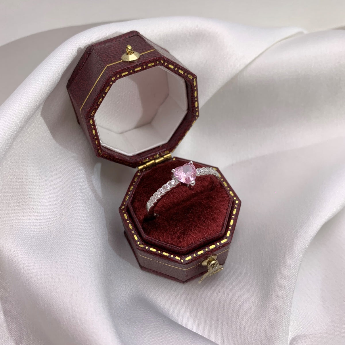 [Clara Jewels]0.5 Carat CaratEternity Charming Heart Shape Lover Ring