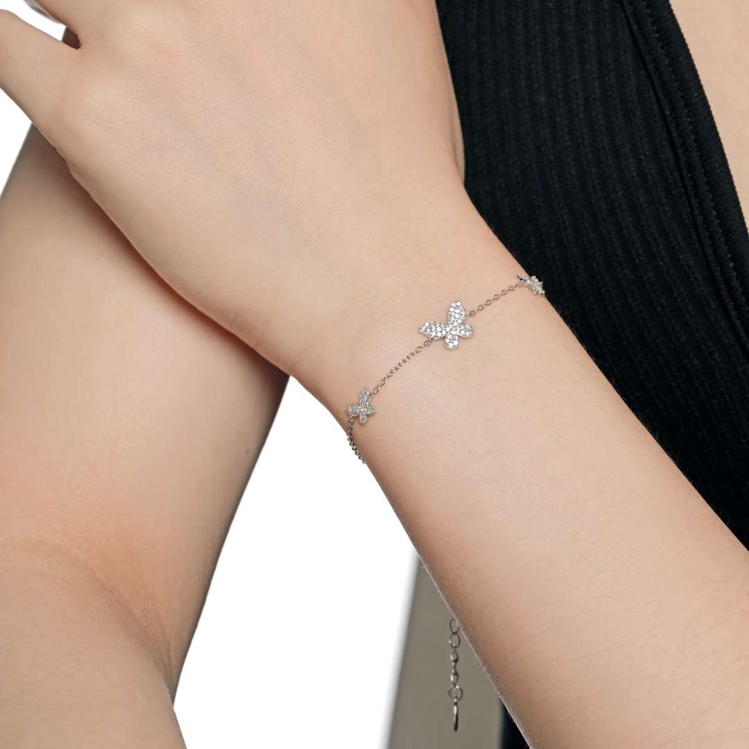 [Clara Jewels]Delicate Butterfly Pendant Bracelet