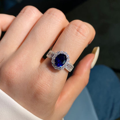 [Clara Jewels]1.5 Carat Dazzling Charming Oval Cut Banquet Ring