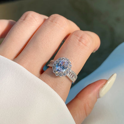 [Clara Jewels]1.5 Carat Dazzling Charming Oval Cut Banquet Ring