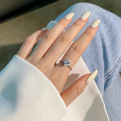 [Clara Jewels]2.0 Carat Dazzling Lustrous Heart Cut Lover Ring