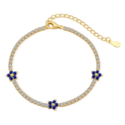 [Clara Jewels]Sparkling Flower Shape Tennis Bracelet