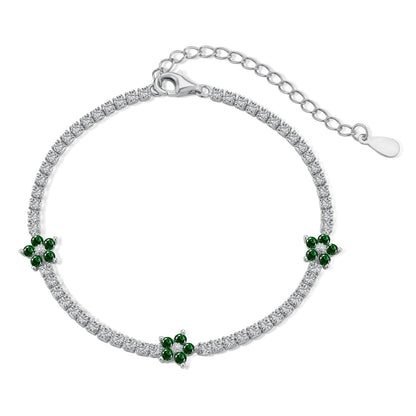 [Clara Jewels]Sparkling Flower Shape Tennis Bracelet