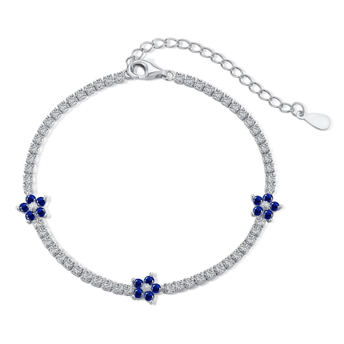 [Clara Jewels]Sparkling Flower Shape Tennis Bracelet