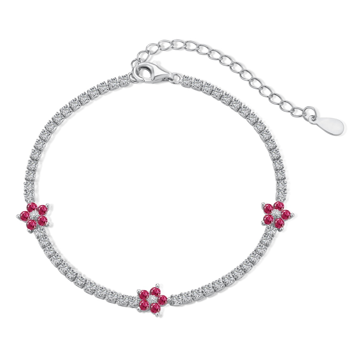 [Clara Jewels]Sparkling Flower Shape Tennis Bracelet