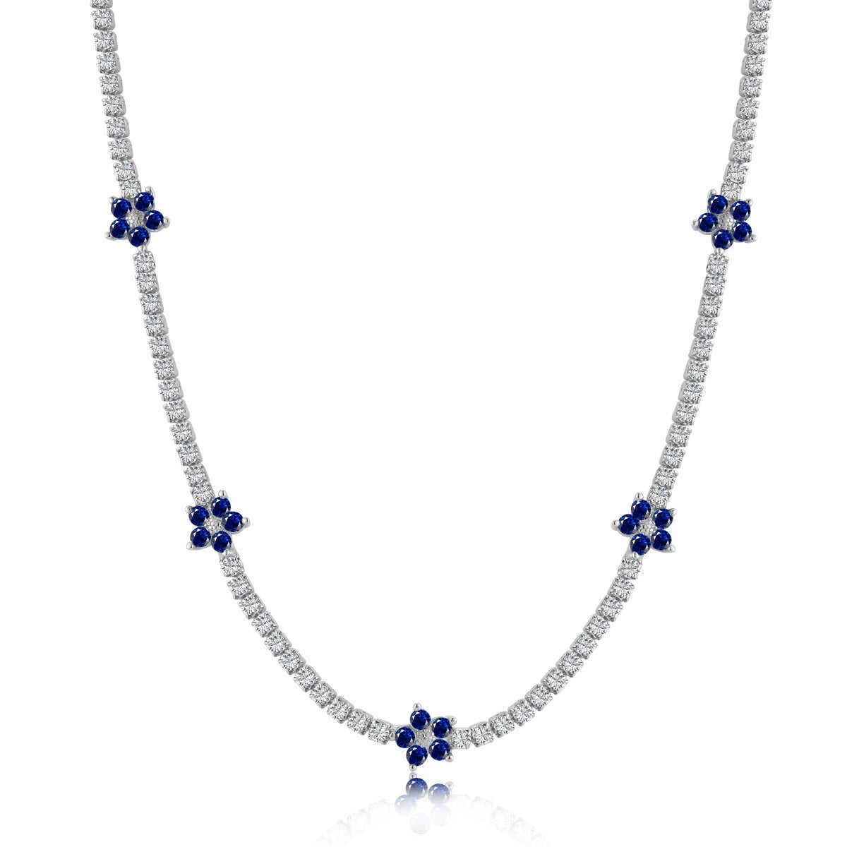 [Clara Jewels]Luxurious Colorful Flower Tennis Necklace