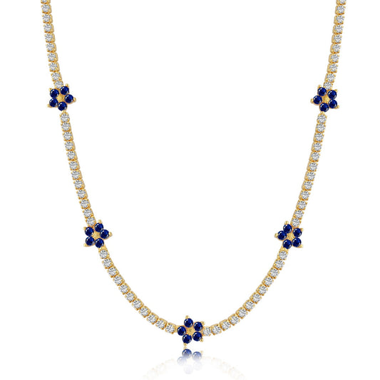 [Clara Jewels]Luxurious Colorful Flower Tennis Necklace