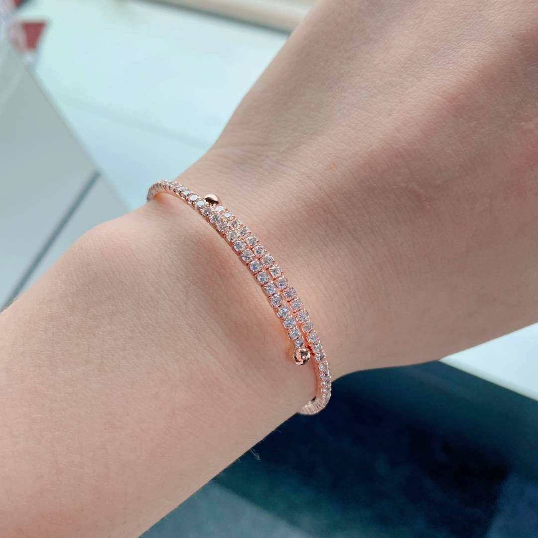 [Clara Jewels]Row of Diamonds Round Fashion Bracelet