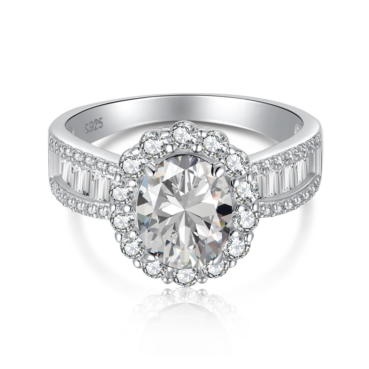 [Clara Jewels]1.5 Carat Dazzling Charming Oval Cut Banquet Ring