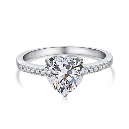 [Clara Jewels]2.0 Carat Dazzling Lustrous Heart Cut Lover Ring