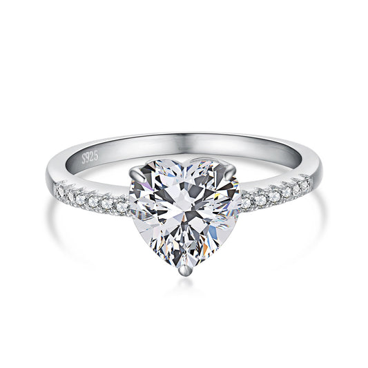 [Clara Jewels]2.0 Carat Dazzling Lustrous Heart Cut Lover Ring