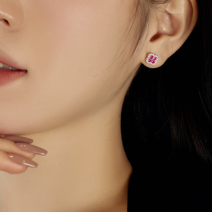 [Clara Jewels]Four-Leaf Clover Flower Shaped Earrings