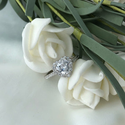 [Clara Jewels]Eternity Splashy Romantic Heart Shape Lover Ring