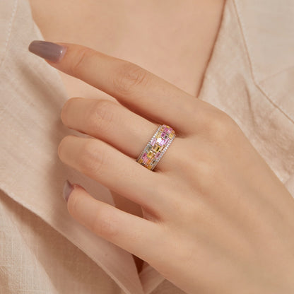 [Clara Jewels]Radiant Colorful Radiant Cut Daily Ring
