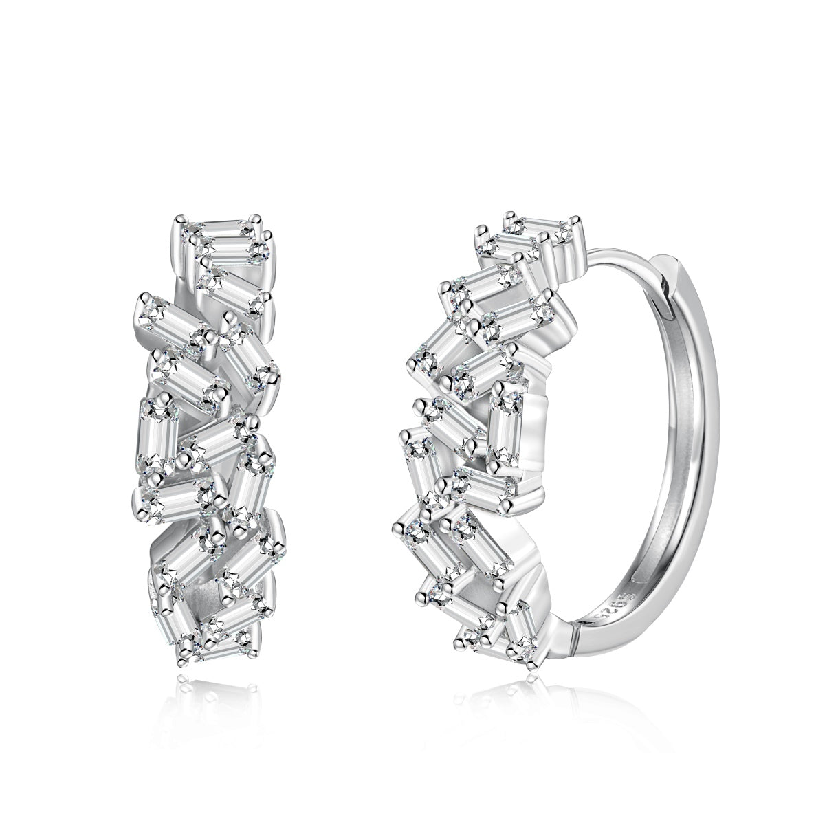[Clara Jewels]Dazzling Colorful Emerald Cut Daily Earrings