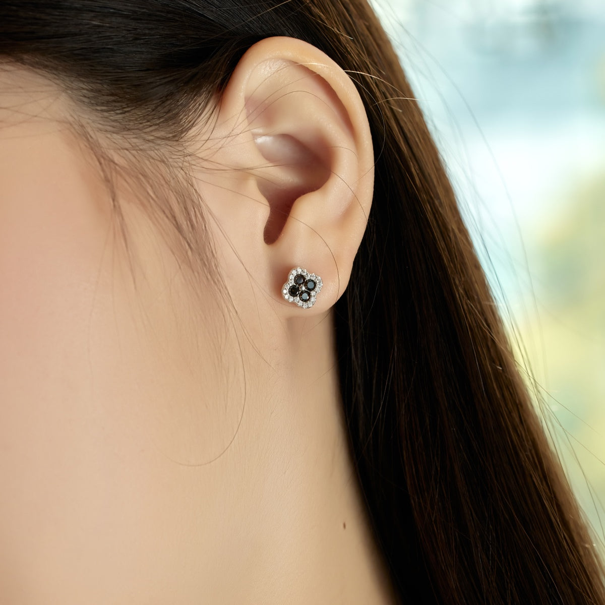 [Clara Jewels]Four-Leaf Clover Flower Shaped Earrings