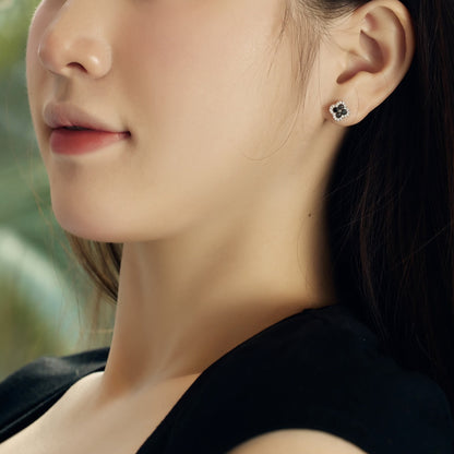 [Clara Jewels]Four-Leaf Clover Flower Shaped Earrings
