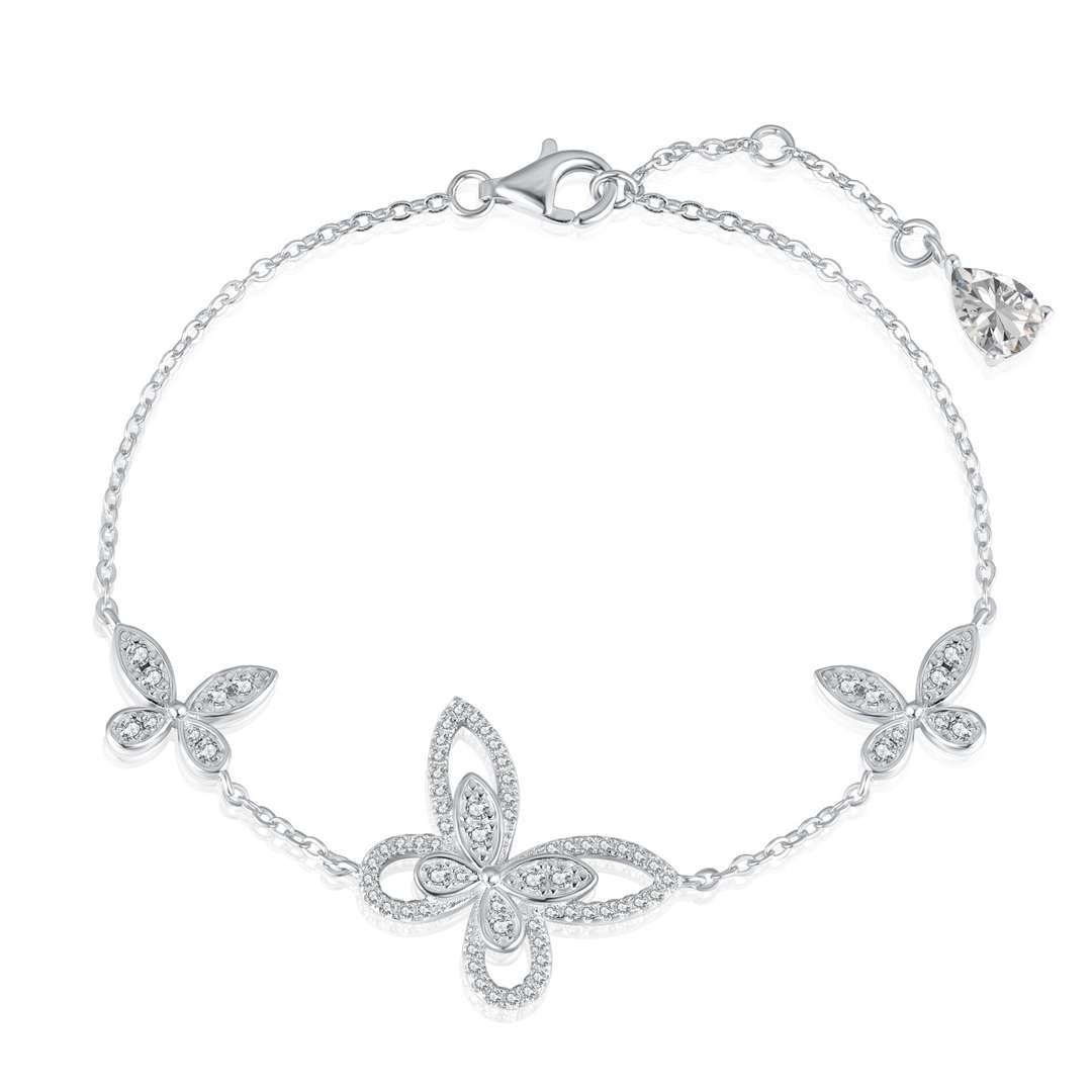 [Clara Jewels]Delicate Butterfly Pendant Bracelet
