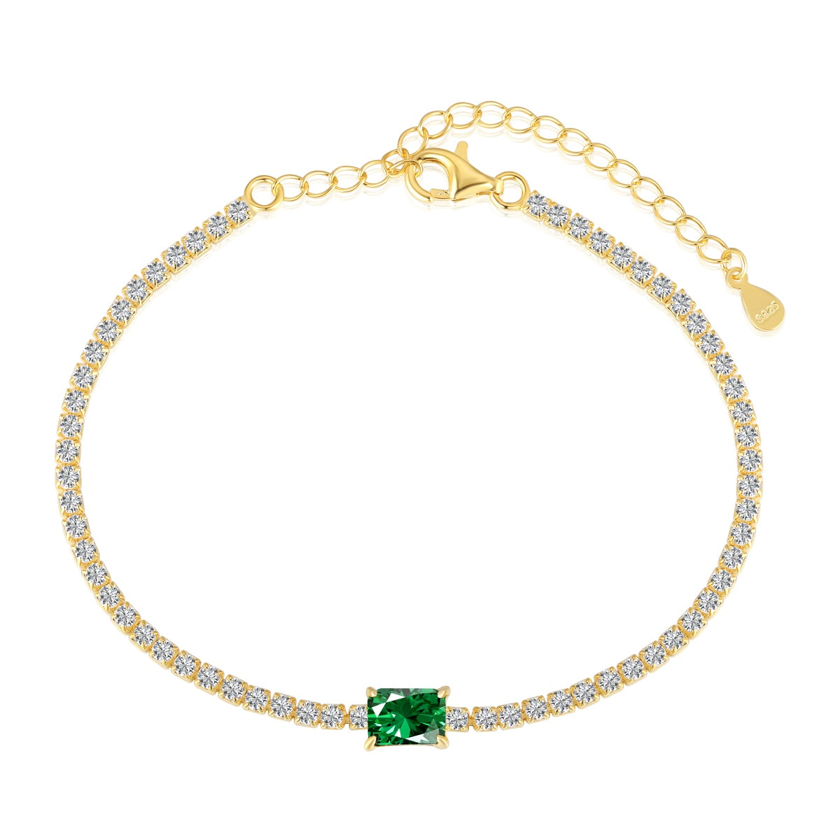 [Clara Jewels]1.0 Carat Unique Emerald Cut Banquet Bracelet