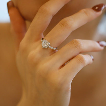 [Clara Jewels]Eternity Splashy Romantic Heart Shape Lover Ring