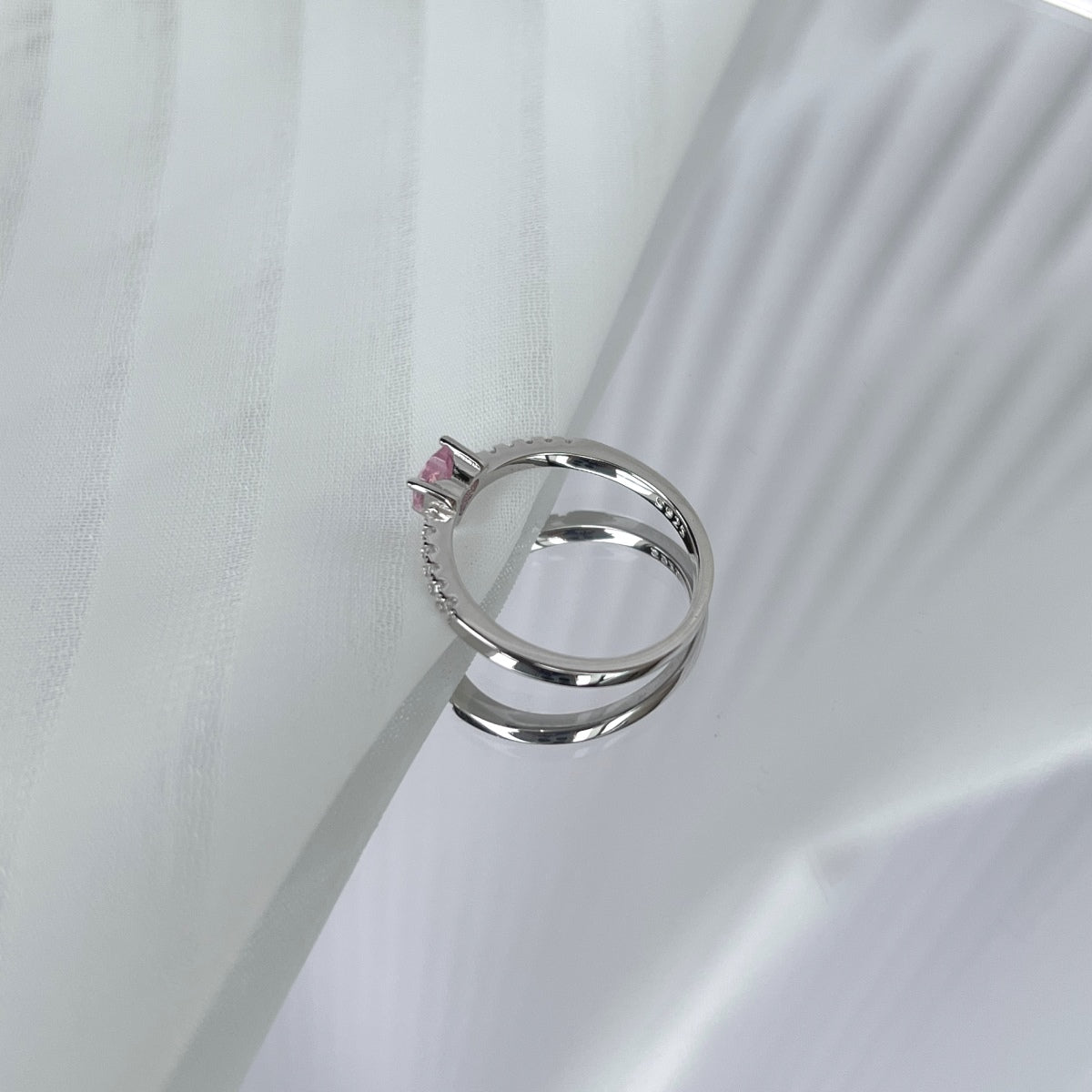 [Clara Jewels]0.5 Carat CaratEternity Charming Heart Shape Lover Ring