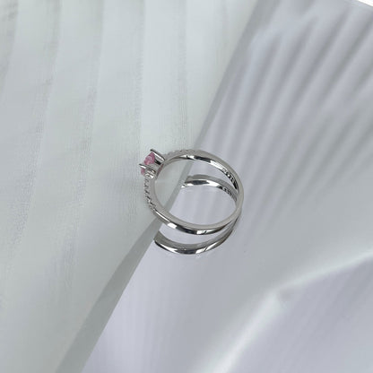 [Clara Jewels]0.5 Carat CaratEternity Charming Heart Shape Lover Ring