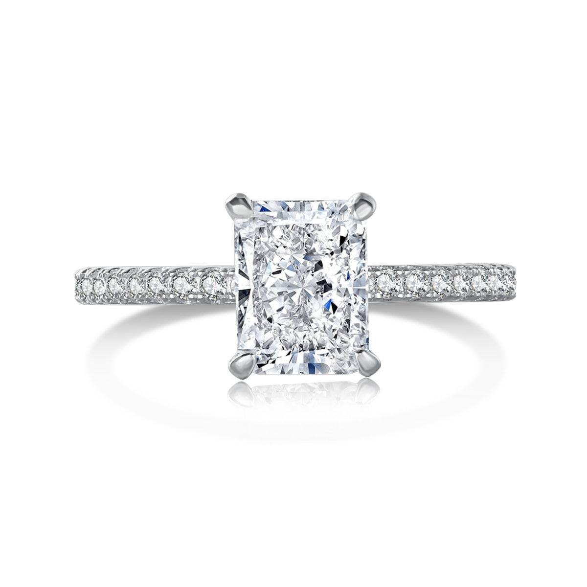 [Clara Jewels]2.0 Carat Dazzling Sparkling Radiant Cut Party Ring