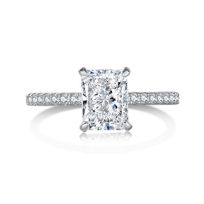 [Clara Jewels]2.0 Carat Dazzling Sparkling Radiant Cut Party Ring