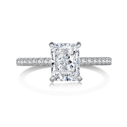 [Clara Jewels]2.0 Carat Dazzling Sparkling Radiant Cut Party Ring