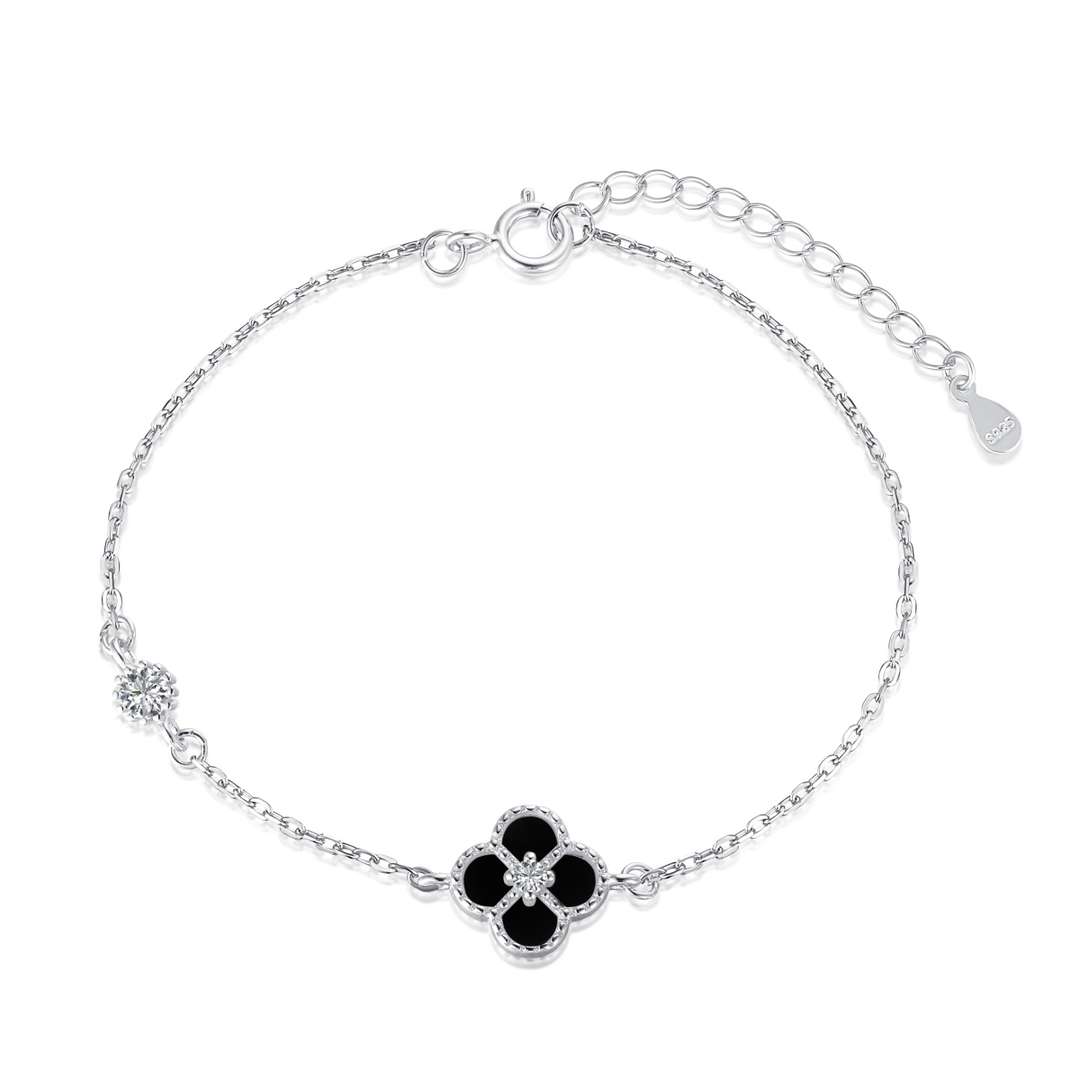 [Clara Jewels]Delicate Four Leaf Clover Bracelet