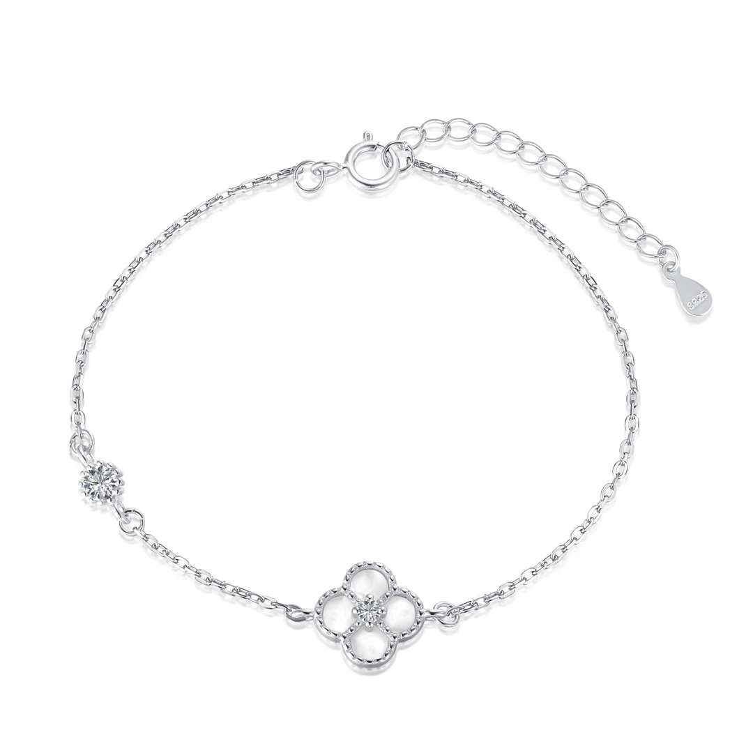 [Clara Jewels]Delicate Four Leaf Clover Bracelet