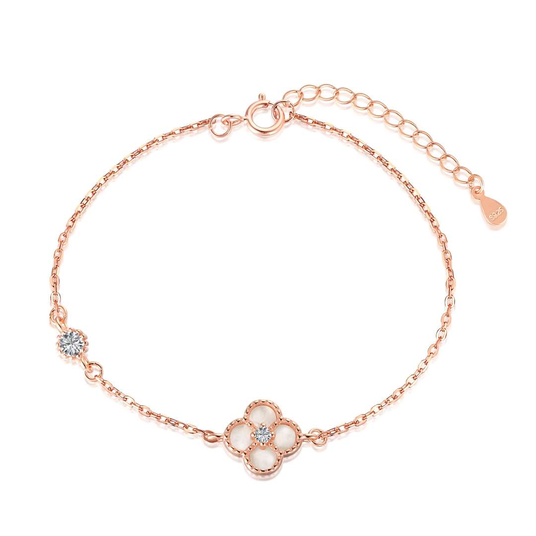 [Clara Jewels]Delicate Four Leaf Clover Bracelet