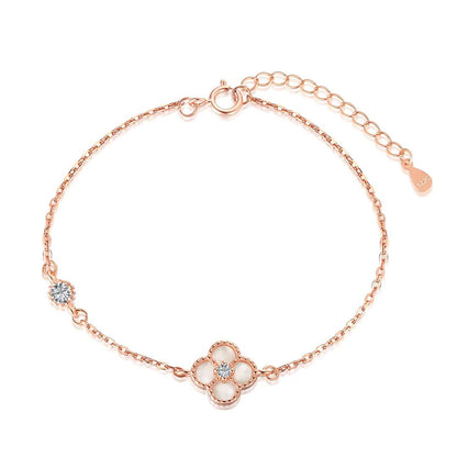 [Clara Jewels]Delicate Four Leaf Clover Bracelet