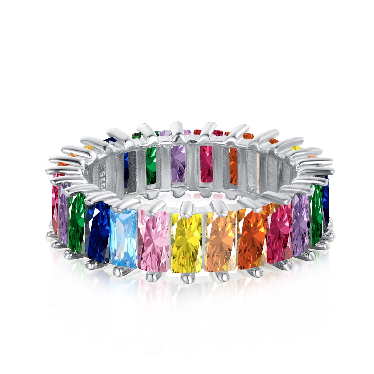 [Clara Jewels]Unique Colorful Radiant Cut RIng