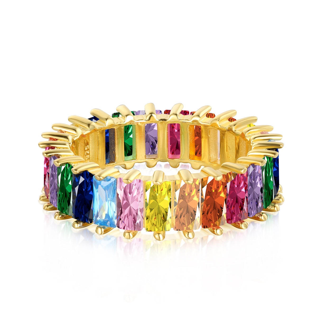 [Clara Jewels]Unique Colorful Radiant Cut RIng