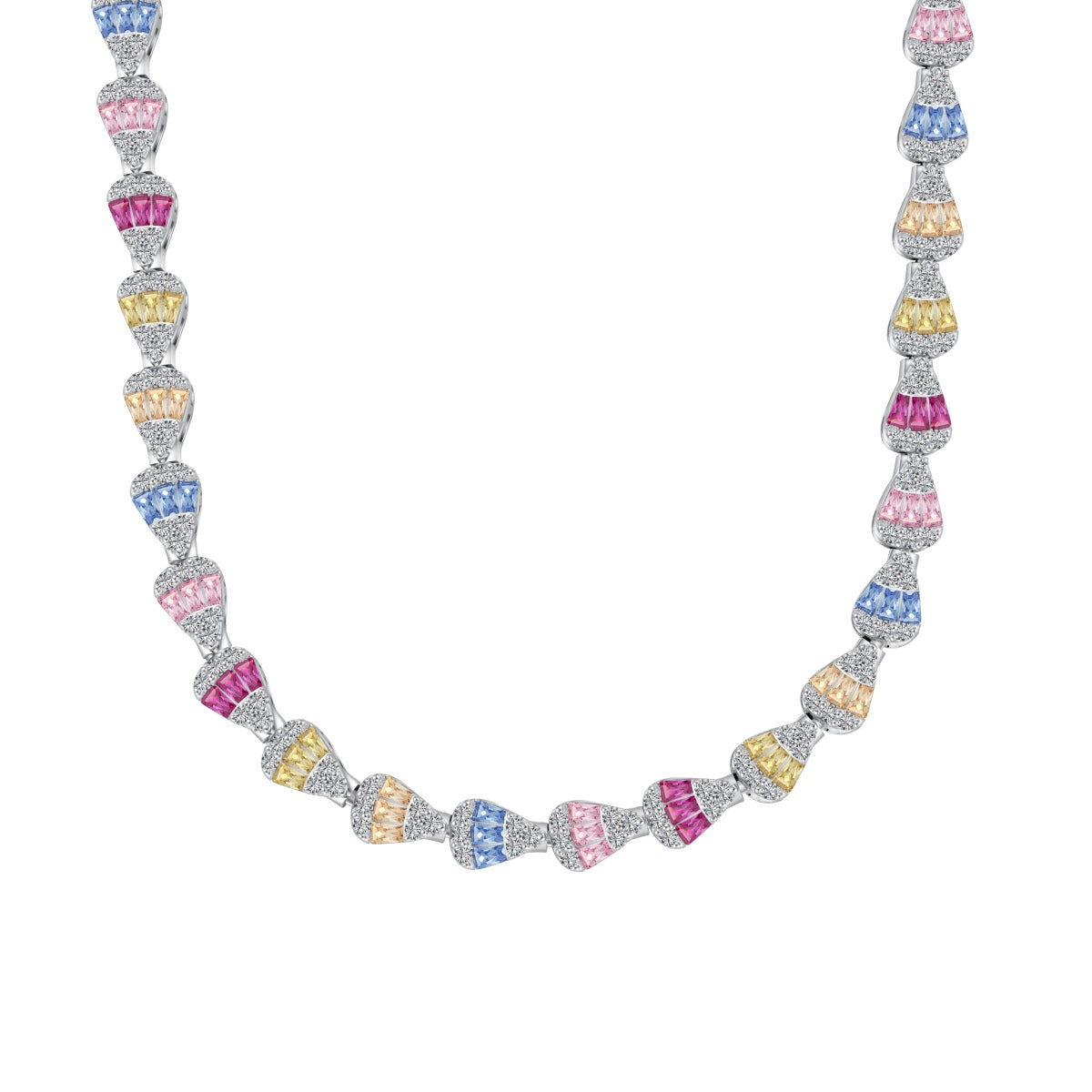 [Clara Jewels]Radiant Colorful Rainbow Necklace