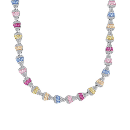 [Clara Jewels]Radiant Colorful Rainbow Necklace