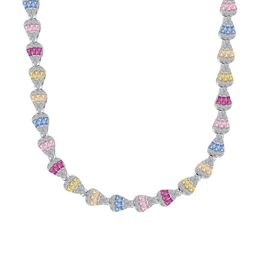 [Clara Jewels]Radiant Colorful Rainbow Necklace