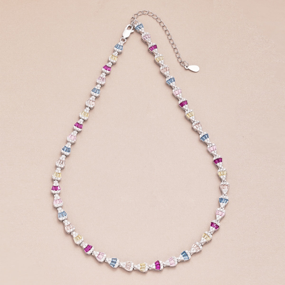 [Clara Jewels]Radiant Colorful Rainbow Necklace