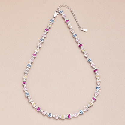 [Clara Jewels]Radiant Colorful Rainbow Necklace