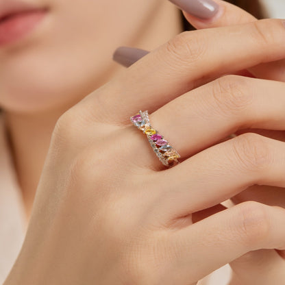[Clara Jewels]Unique Colorful Marquise Cut Daily Ring