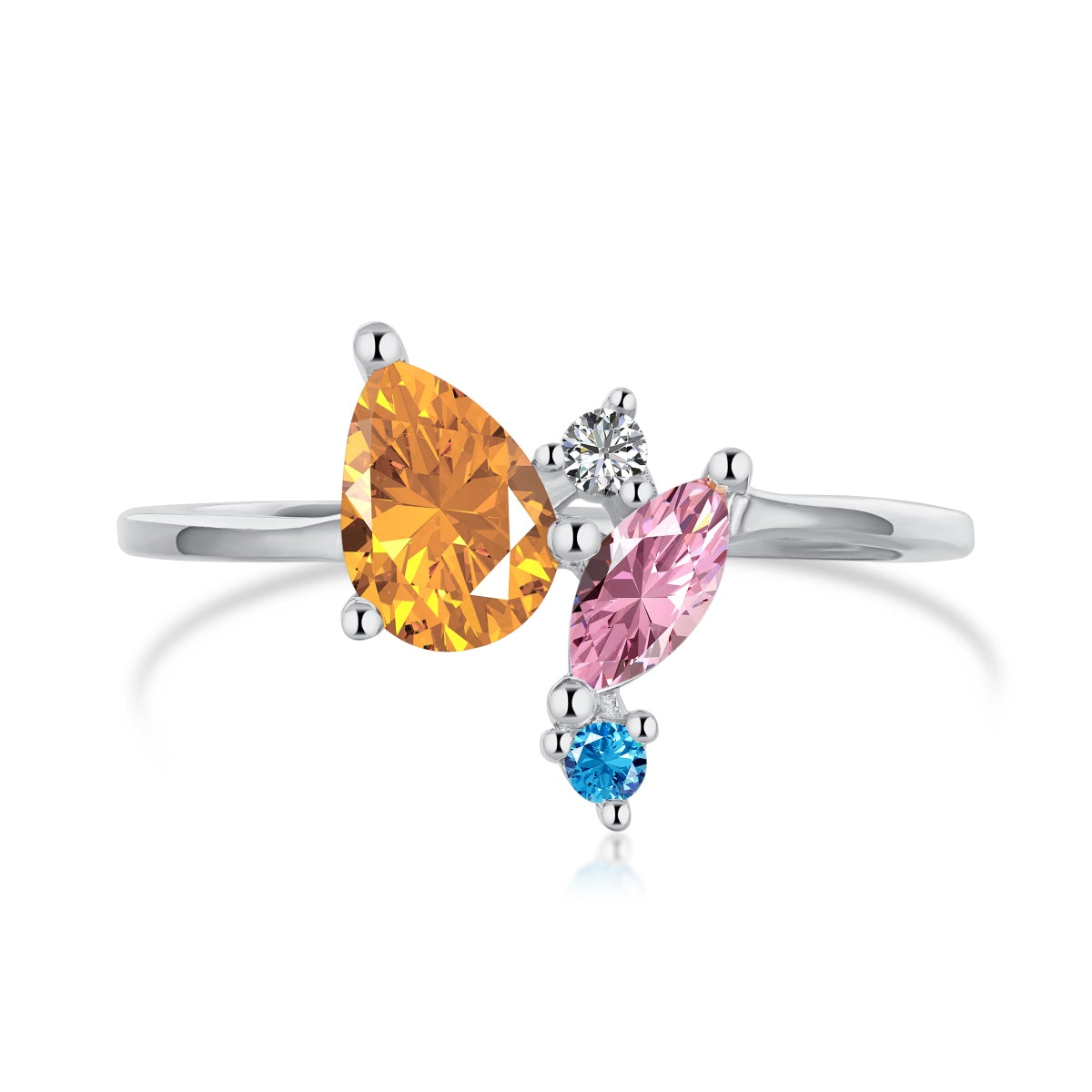 [Clara Jewels]Radiant Colorful Multi Cut Daily Ring