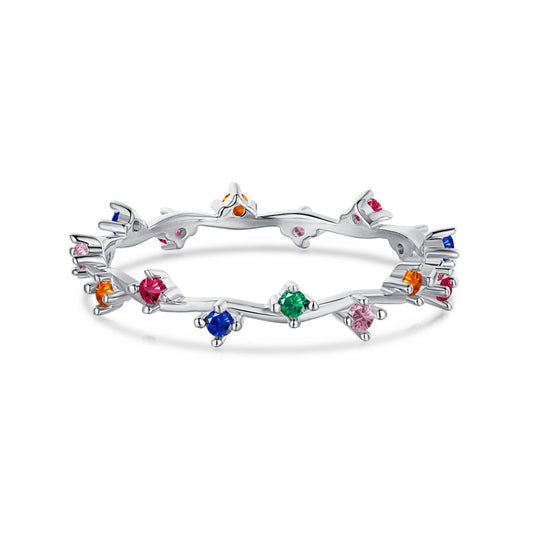[Clara Jewels]Radiant Colorful Round Cut Daily Ring