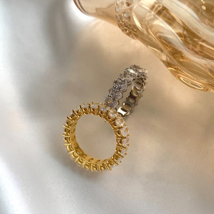 [Clara Jewels]Ornate Oval Cut Tennis Ring