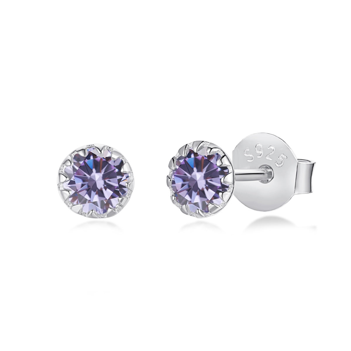 [Clara Jewels]Sparkling Colorful Round Shape Earrings