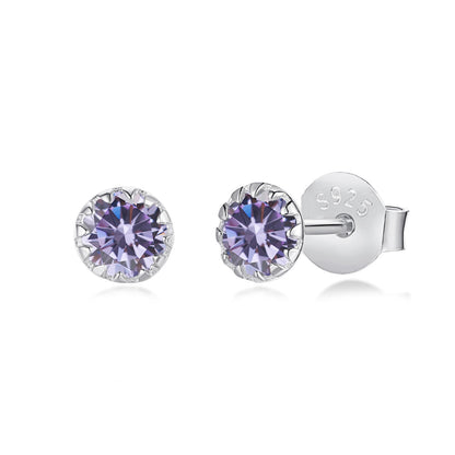 [Clara Jewels]Sparkling Colorful Round Shape Earrings