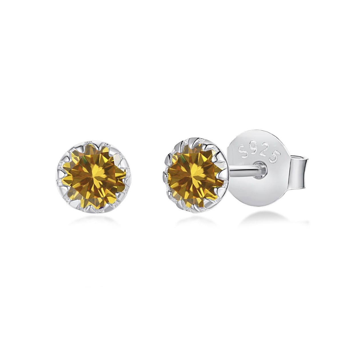 [Clara Jewels]Sparkling Colorful Round Shape Earrings